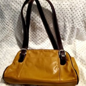Tignanello Tan & Brown Leather Shoulder Bag